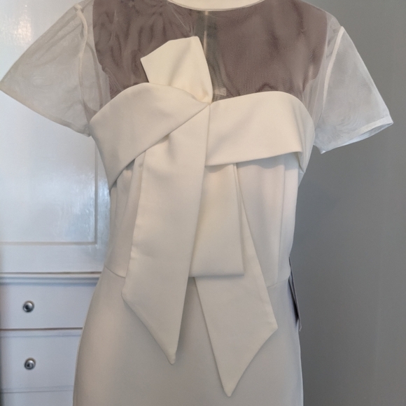JS Collection White Bow Dress sz 8 - Picture 3 of 8